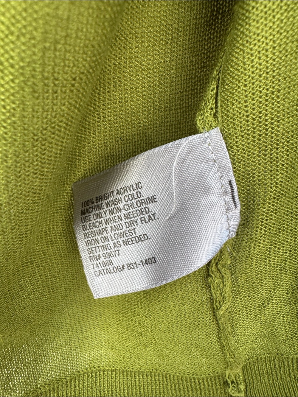 Worthington Open-Front Cardigan in Chartreuse Green - Picture 3 of 5